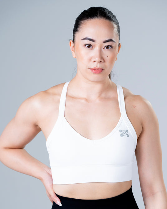 Women Seamless Sculpt Cross Bra White