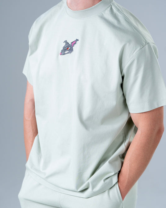 Men Oversized Cotton T-Shirt Mint Wave Green