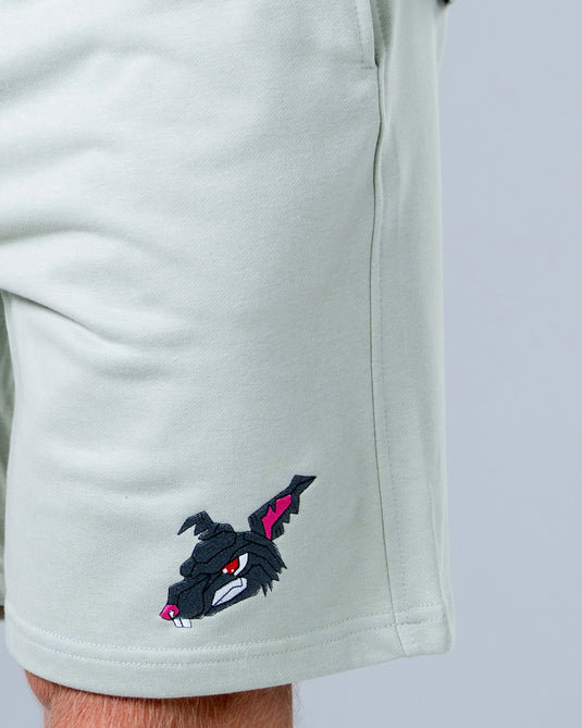 Men Oversized Cotton Shorts Mint Wave Green