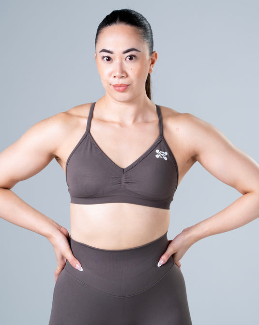 Women Seamless Adjustable Bra Khaki