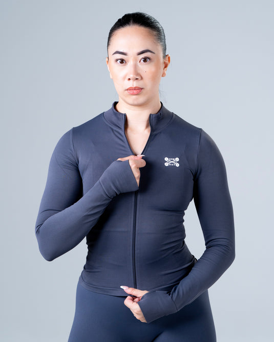 Women Perfomance Seamless Jacket Dark Gray