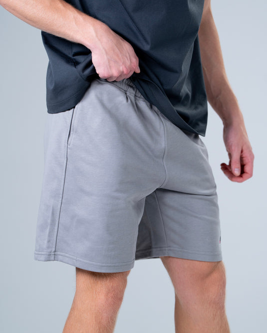 Men Oversized Cotton Shorts Grey
