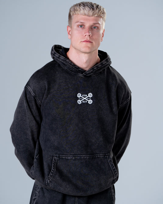 Men Oversized Heavyweight Vintage Hoodie Black