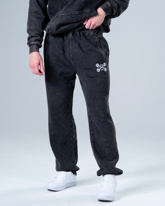 Men Oversized Heavyweight Vintage Joggers Black