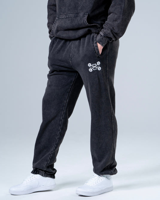 Men Oversized Heavyweight Vintage Joggers Black