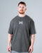 Men Oversized Heavyweight Vintage Printed T-shirt Dark Gray