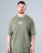 Men Oversized Heavyweight Vintage Printed T-shirt Olive Green