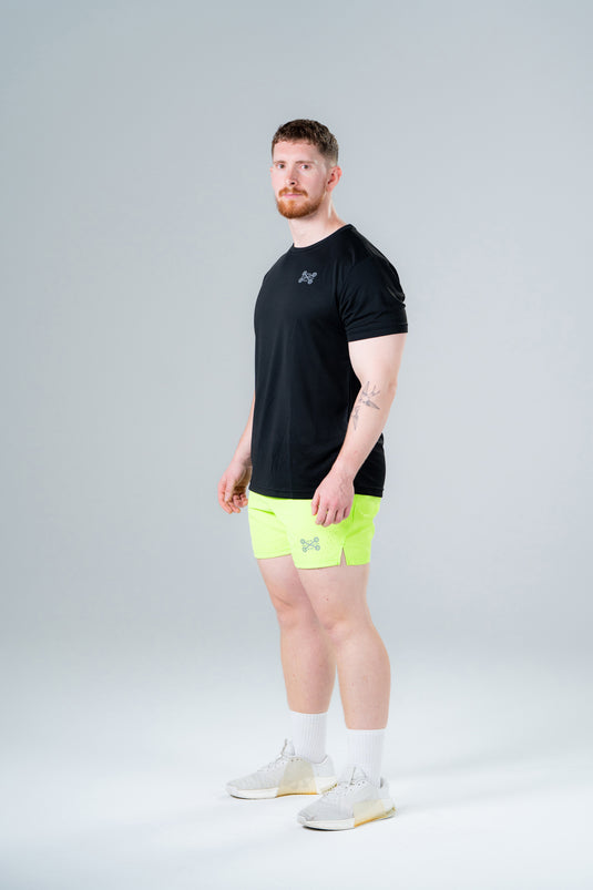 Men Running Performance Shorts Volt Green
