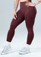 Women Seamless High-Waist Scrunch Leggings Dark Red