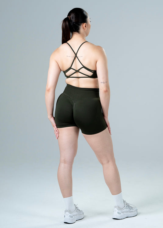 Women Scrunch Butt Lift Shorts Army Green