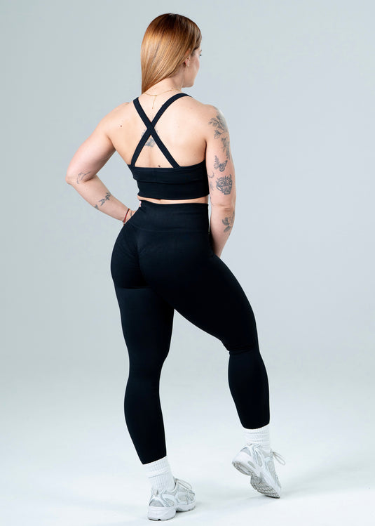 Women Seamless Sculpt Cross Bra Black