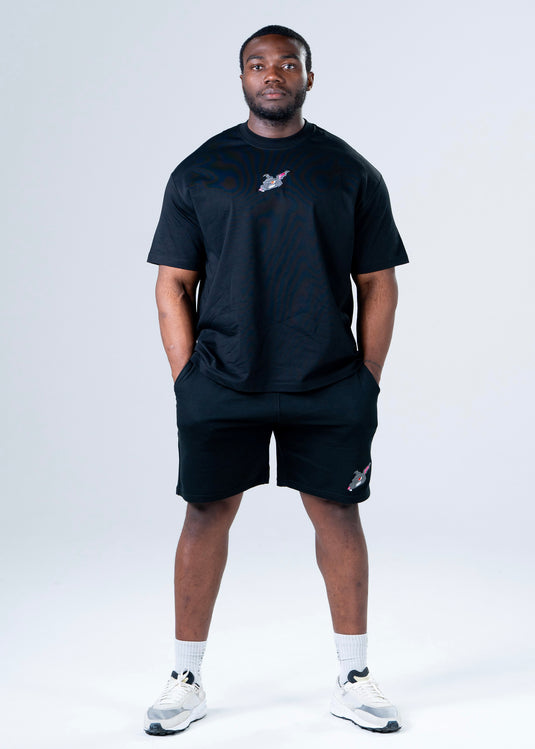 Men Oversized Cotton Shorts Black