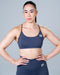 Women Seamless Knitted Cross-Back Bra Grey