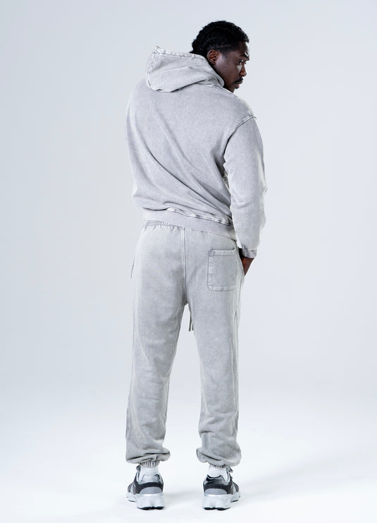 Men Oversized Heavyweight Vintage Hoodie Light Gray