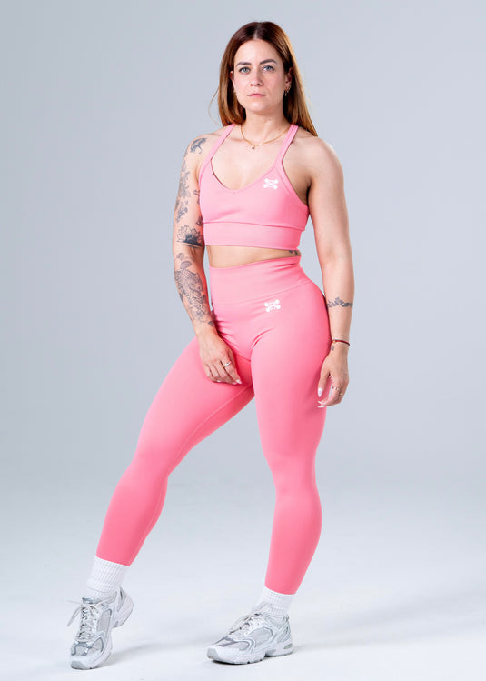 Women Seamless Sculpt Cross Bra Pink
