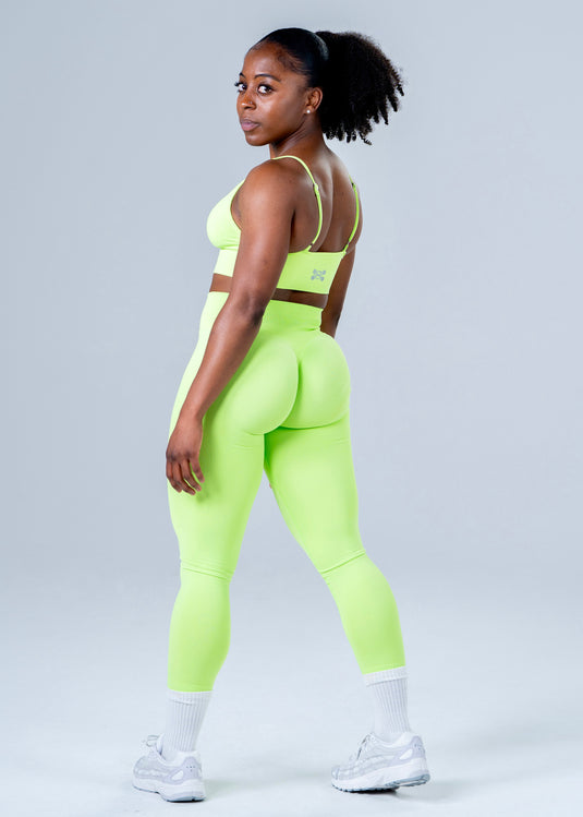 Women Seamless Knitted Classic Bra Volt Green